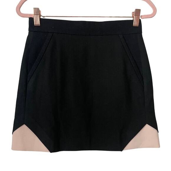 Maje Skirt Womens EU 34 XS Black Pink Bonner Tulip Mini Twill A-Line Preppy - Picture 1 of 11